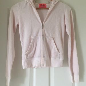 Juicy couture y2k pale pink terrycloth track hood